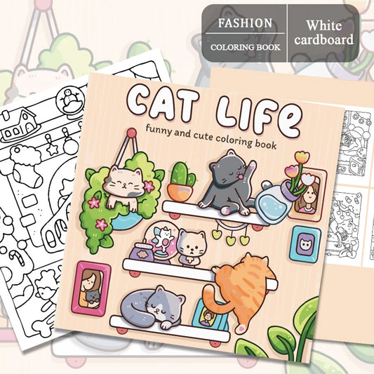 Cat Life Coloring Book